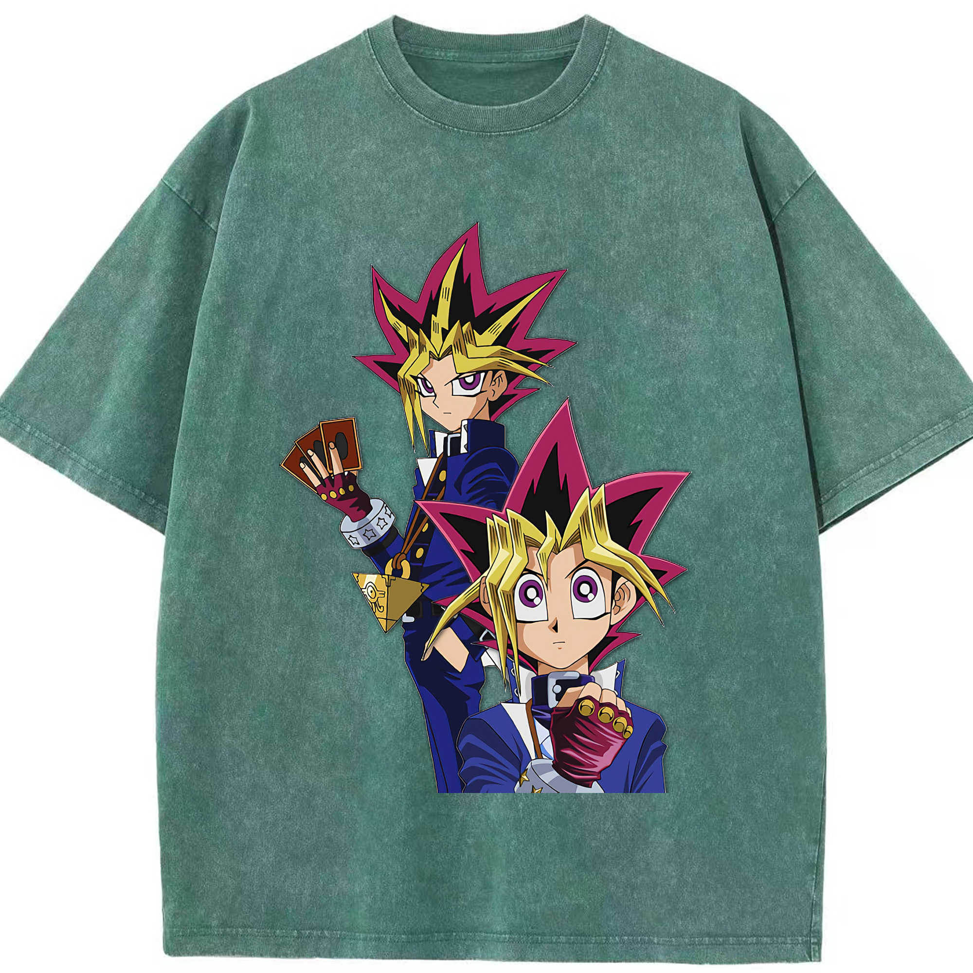 （画像用） 遊☆戯☆王 Yu-Gi-Oh! 綿100% ヴィンテージ風 半袖Tシャツ（フロントプリント）